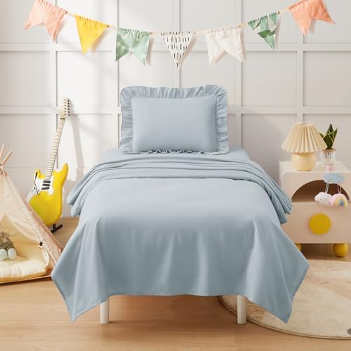 KKJIAF 3 Piece Dusty Blue Toddler Sheet Set - Image 4
