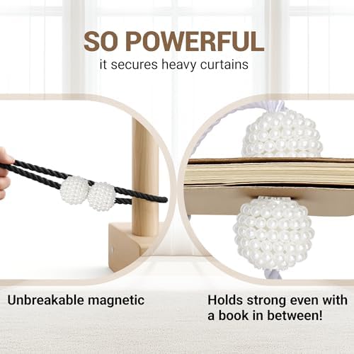 Hion Magnetic Curtain Tiebacks Black 6pcs, Curtain Holdbacks Hooks Holders - Image 6