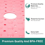 Large Square Shower Mat Bathtub Bath Mat Non Slip Pink 27"x27" - Image 6