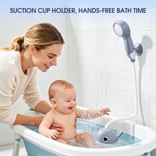 Whale Baby Bath Sprayer, Control the Flow Hands-Free 2 Gentle Modes - Image 5