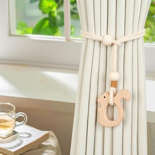 2 Pack Wooden Curtain Tiebacks - Image 2