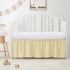 SiinvdaBZX Ivory Crib Skirt Dust Ruffle, Microfiber Crib Bed Skirt - Image 2