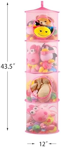 Hanging Stuffed Animal Storage Hammock Net 4 Tiers - Image 3