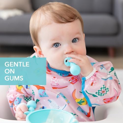 Bumkins Baby Utensils Set, Chewtensils Silicone Spoons - Image 2