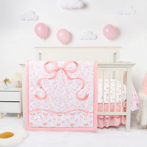 Crib Bedding Set for Baby Girls and Boys, 4 Piece Infant Nursery Bedding Sets by DAYEEBALL