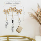 Small Gold Bow Wall Hook, Size:8.27x5.59 inches - Image 2