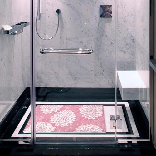 Shower Mat Non Slip 26.8 x 15.1 Inches, Abstract Floral Bathtub Mat Shower - Image 6