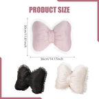 Fenteer Cute Bow Cushion, Soft Bowknot Decorative Throw Pillow, Comfortable - Image 2