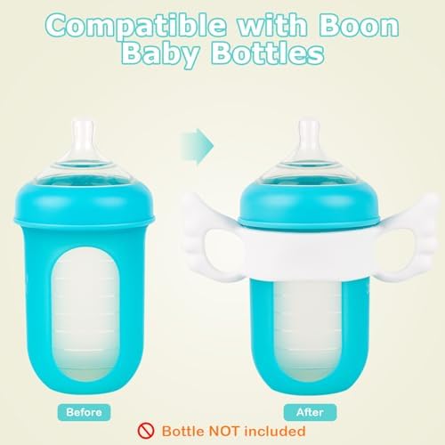 Silicone Baby Bottle Handles for Boon Nursh Bottles, Easy Grip Bottle Holder - Image 2