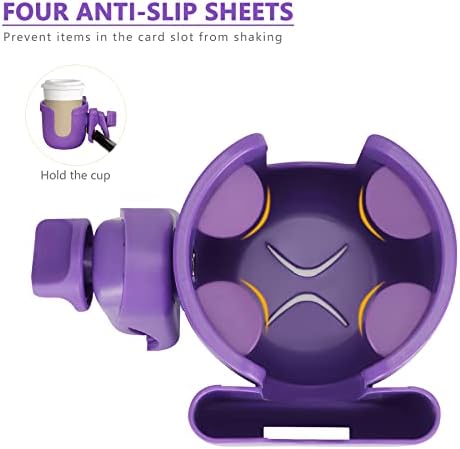Suranew Cup Holder with Phone for Walker Wheelchair Stroller Purple - Image 3