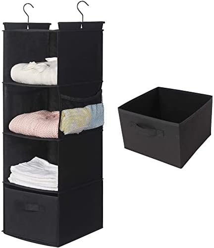 MAX Houser 4-Shelf Hanging Closet Organizer, Space Saver, Cloth Hanging Shelves by MAXHouser