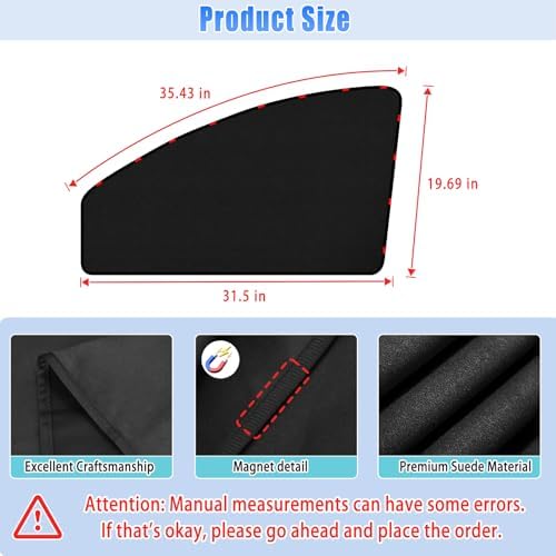 ZATOOTO Car Window Shades for Front Side Window Sun Shade for Privacy - Image 2