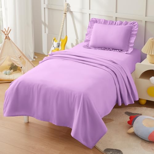 KKJIAF 3 Piece Light Purple Toddler Sheet Set by KKJIAF