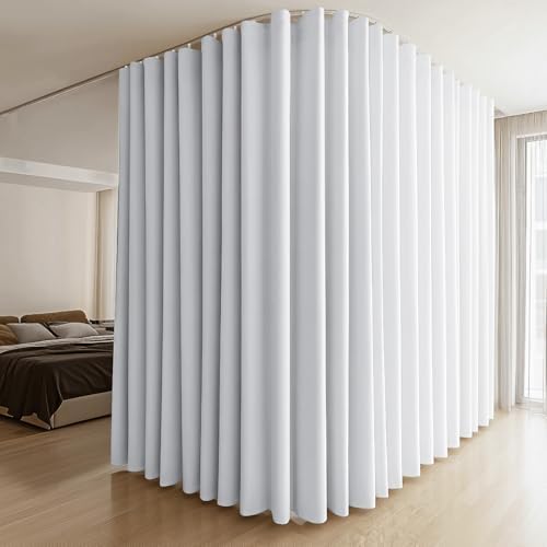 MaKefeile Room Divider Curtains & Flexible Bendable Tracks Set, Privacy by Makefeileshade