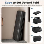DUMOS 30 Inch Folding Storage Ottoman Bench, Hidden Ottoman - Image 6