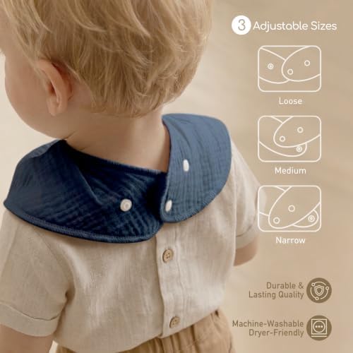 8 Pack Muslin Baby Bandana Bibs - Image 4