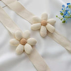 2 Pack Cute Curtain Tiebacks, Cartoon Beige Flower Curtain Ties Holdbacks - Image 3