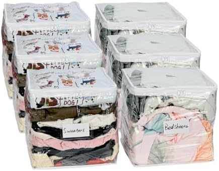 6 Pack Clear Clothes Storage Bags by BOPART-ENJOYYOURLIFEALWAYSBYYOURSIDE