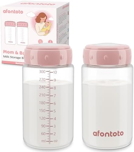 2PCS Breastmilk Storage Bottle, BPA Free Wide-Neck Spectra Bottles by afontoto