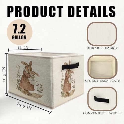 Vintage Bunny Storage Bins Basket, Toybox - Image 6
