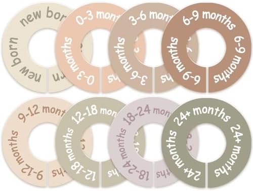 cephira Baby Closet Dividers for Clothes – Earth Tone Round Baby Clothes by Unknown