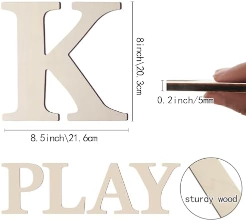 Wooden Letters 8 Inch Large Paintable Wood Letter K - Image 2