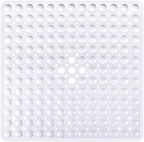 Square Shower Mat Bathtub Mat Tub Bath Mat Non Slip White 21"x21" by NaolotureHome