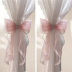 2 Pack French Silky Bow Curtain Tiebacks, Elegant Lace Ribbon by Unknown