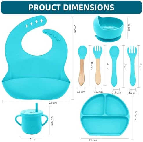 100% Silicone baby feeding set, BPA free Baby dishes set - Image 3