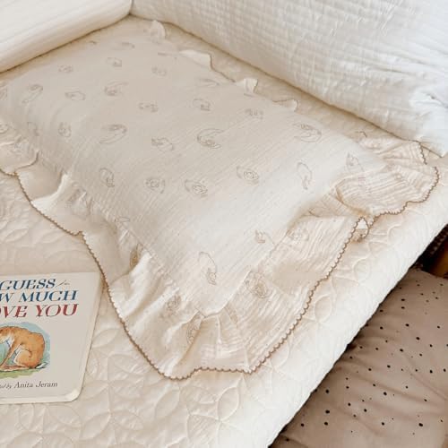 BuLuTu Muslin Cotton Kids Pillow Case Standard Size, Sheep Pattern - Image 4