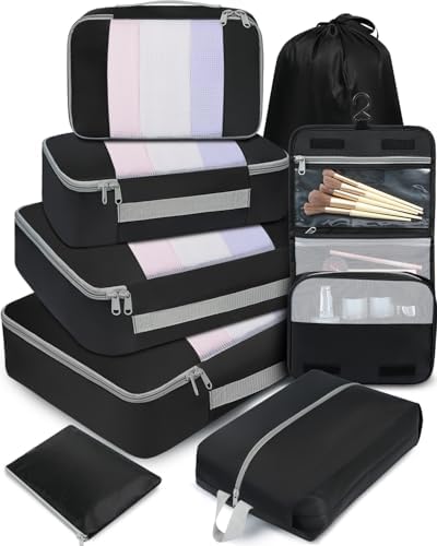 BAGAIL 6 Set/8 Set/10 Set Packing Cubes Various Sizes Packing Organizer by BAGAIL