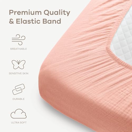 Comfy Cubs 100% Muslin Cotton Fitted Crib Sheet - Image 3
