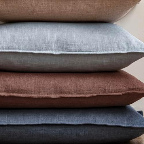 Foindtower Linen Solid Decorative Throw Pillow Covers 22x22 Inch Sky Blue - Image 5