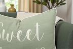 Rudransha Sweet Dreams Embroidered 12x18 Lumbar Pillow Cover, Light Green - Image 3