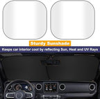 EcoNour 2-Piece Jeep Windshield Sun Shade, Foldable UV & Heat Protection - Image 2
