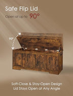 DINZI LVJ Storage Chest, Wooden Toy Box, Rustic Brown 50.0" L - Image 5