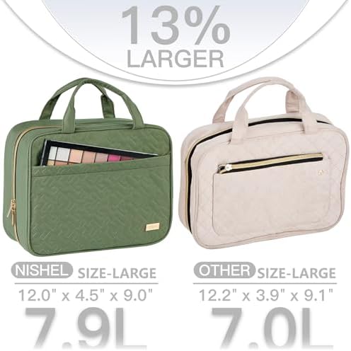 NISHEL Travel Toiletry Bag for women, Portable Hanging makeup Organizer - Image 3