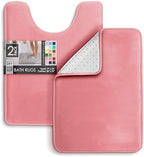 Clara Clark 2 Piece Bathroom Rugs, Velvet Memory Foam Bath Mat Set, Non-Slip - Image 3