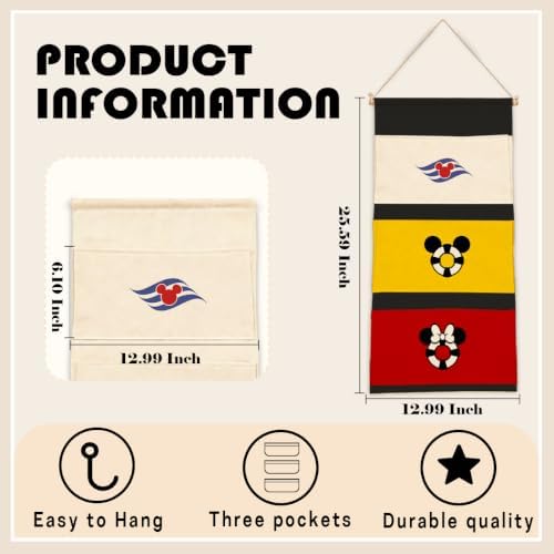 3-Pocket Hanging Wall Organizer, Nautical Lifebuoy Design - Image 3