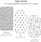 Baby Bassinet Sheets Girl Boy, 3 Pack Fitted Bassinet Sheet - Image 3