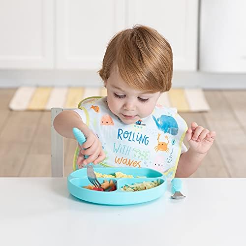 Bumkins Toddler Utensils, Kids Size Fork and Spoon Set, Silicone and - Image 5