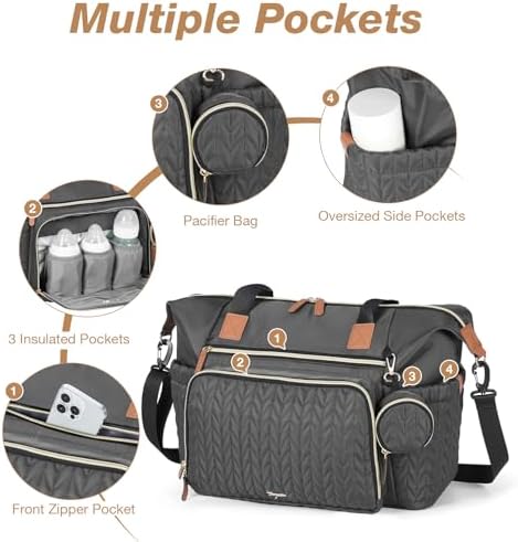 Diaper Bag Tote, Large Baby Hospital Bag - Image 4