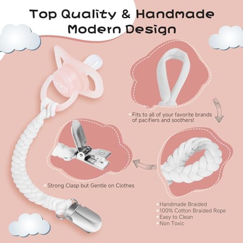 Pokipaw Pacifier Clip for Boys and Girls 6 Pack Baby Pacifier Holder Leash - Image 3