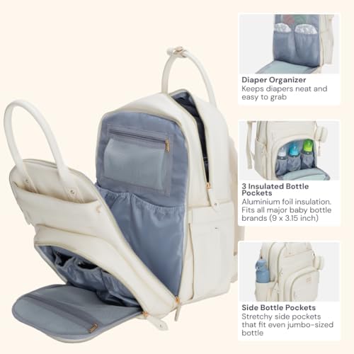 BabbleRoo Leather Diaper Bag Backpack - Image 5