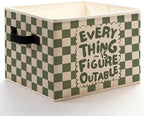 Green and White Checkered Inspirational Storage Bins Box by Unknown