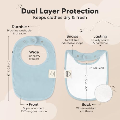 KeaBabies 8-Pack Organic Baby Bibs - Image 3