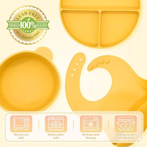 Silicone Baby Feeding Set 6 Pcs, Baby Led Weaning Supplies, Baby Feeding - Image 3