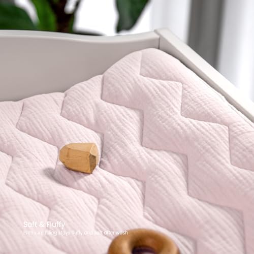 lulumoon Muslin Changing Pad Cover: Quilted Cotton Gentle on Baby's Skin - Image 4