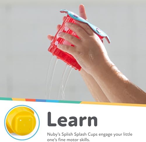 Nuby 5 Count Splish Splash Stacking Cups Baby Bath Toy - Image 4