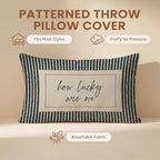 How Lucky are We Pillow Cover 12x20, Preppy Room Decor Aesthetic, Trendy Navy - Image 6